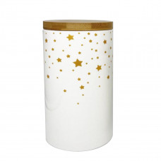 XMAS STAR BARATTOLO CM.10X19 C/COPERCHIO IN BAMBOO (12pz)